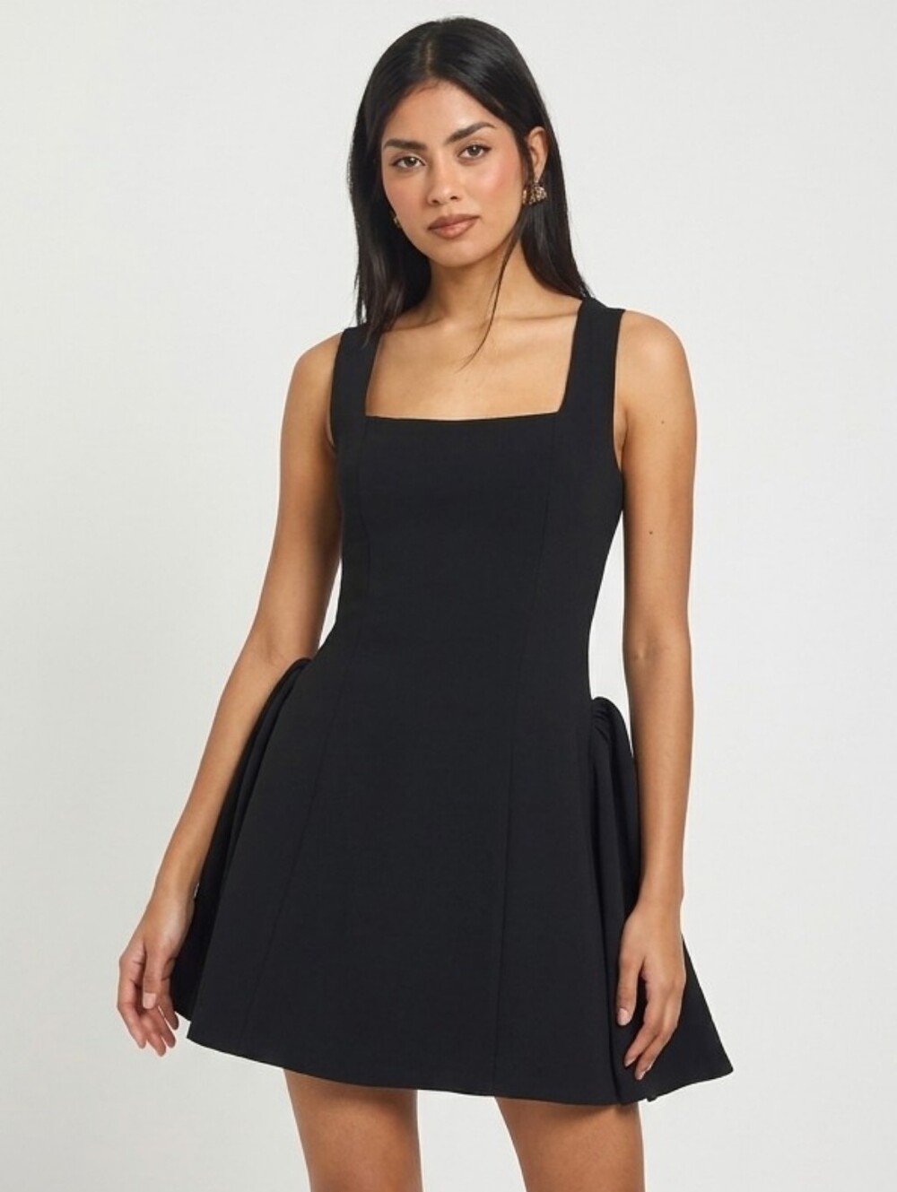 Black Square-Neck Mini Dress Size XS